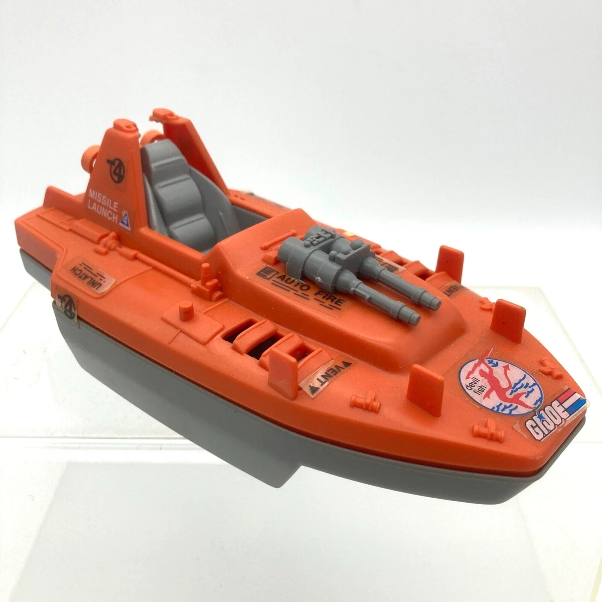 Vintage Hasbro GI Joe DEVILFISH Action Figure Vehicle Boat 1986