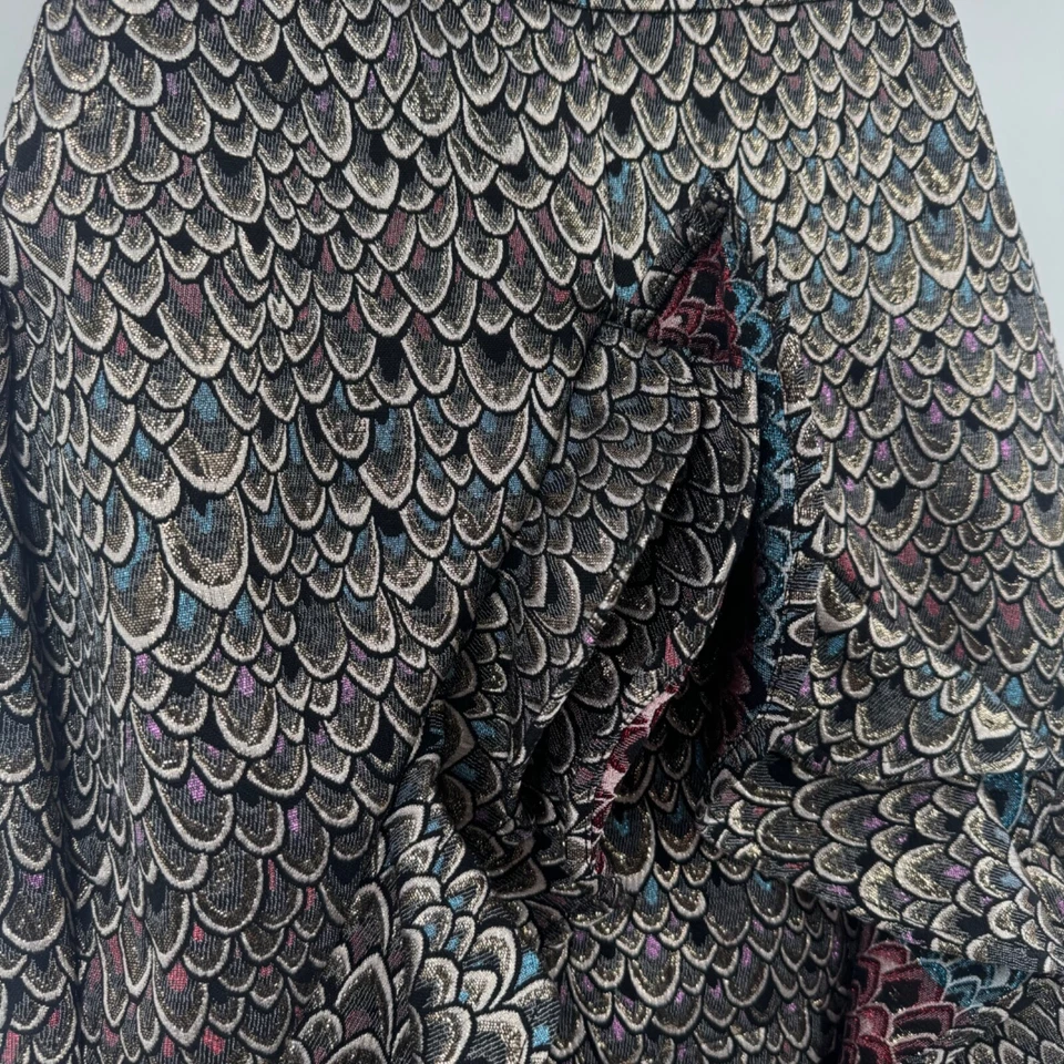 Falda Bebe Mujer 0 Dorado Metálico Volantes Bodycon Alta Baja Sirena Noche Fiesta Foto 4 de 4