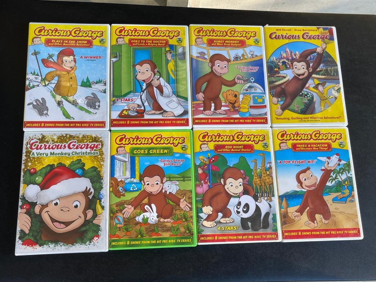 LOT OF 8 CHILDRENS CURIOUS GEORGE DVD MOVIES ORIGINAL CASES