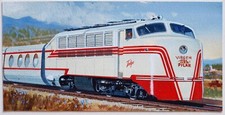 Richard Ward Watercolour & gouache painting.  Locomotive Talgo Virgen Del Pilar