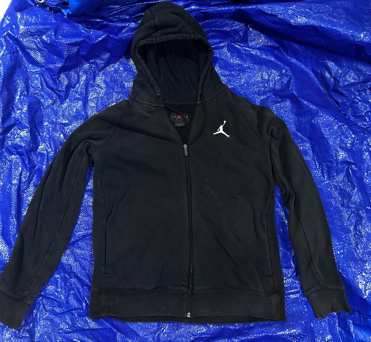 Nike Mens Air Jordan Essential Full Zip Hoodie Black XL