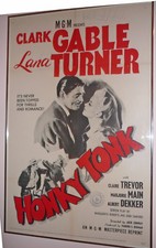 HONKY TONK Clark Gable numbered litho 255/468 framed movie poster 40