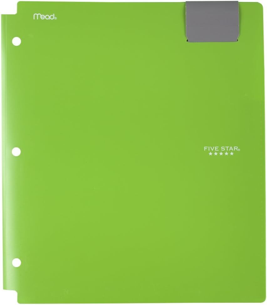 Five Star 4 Pocket Folder, Plastic, High Capacity, Color Selected