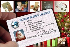 Santa Claus Lost Driving/Sleigh Licence Father Christmas Eve Key Box Gift