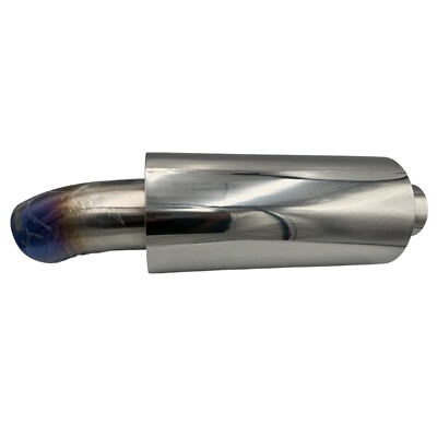 Universal JS JDM Style Dolphin Tip Turndown Drop Muffler Exhaust Out 3'' In 2.5''