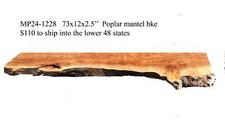 poplar Mantel  Fireplace Shelf  Live Edge Mantel  M24-1228