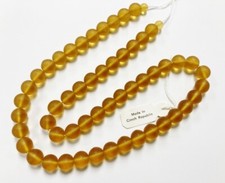 50 Vintage Jablonex Czech Glass Matte Topaz 12mm. Smooth Round Beads N800T