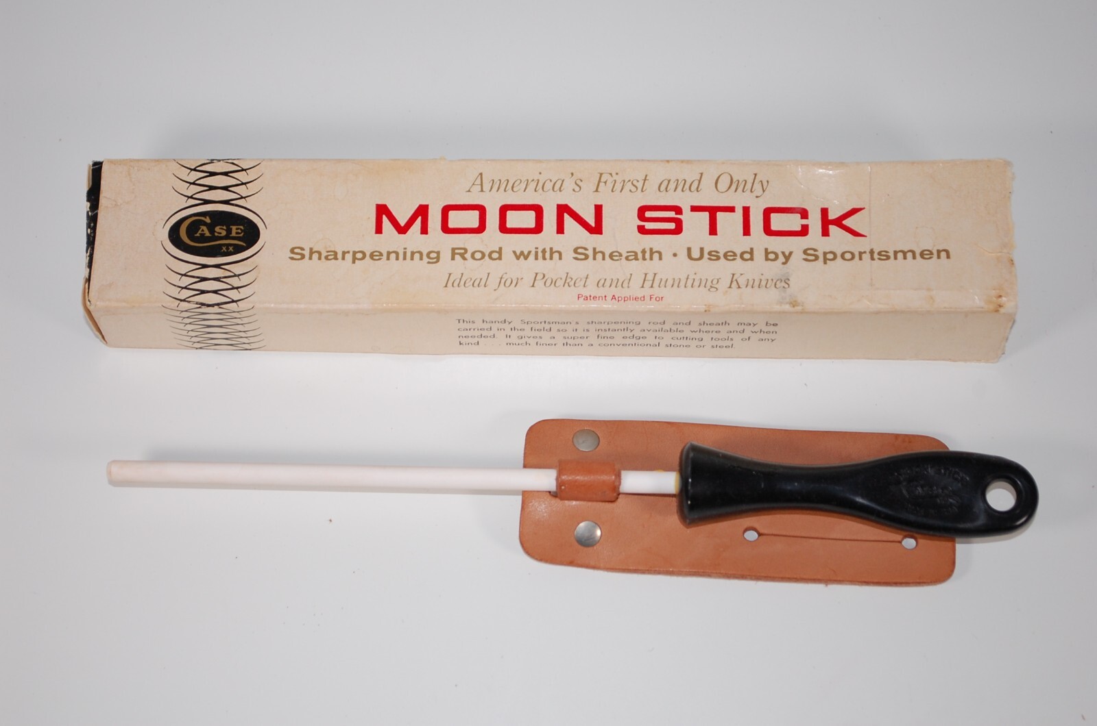 CASE XX MOON STICK Knife Sharpener Rod with Sheath and Original Box eBay