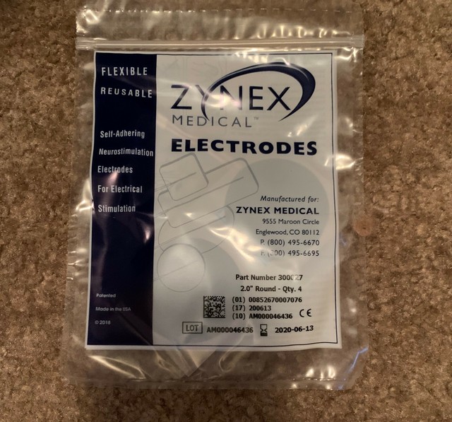 Zynex TENS electrode pads 10 packs of 4 round electrodes (past expire