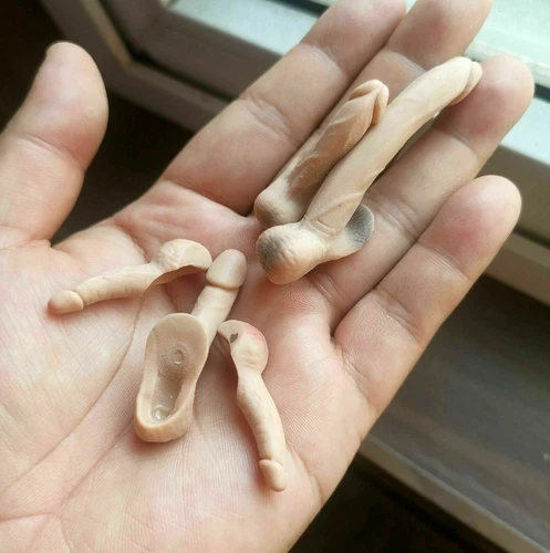 5 x BIG 1/6 Scale Male Dark Suntan Pale Skin Genitals Penis For 12" Male PH Body - Foto 6 di 16