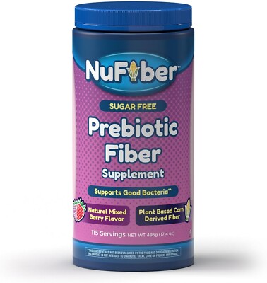 Fiber Supplement, Daily Prebiotic Fiber 125 Servings Clear Grit Mixed Berry Flav