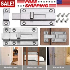 Stainless Steel 2PCS Latch Silver Sliding Doors Lock Keyless Door Bolt For Doors
