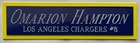 OMARION HAMPTON CHARGERS NAMEPLATE FOR AUTO/SIGNED FOOTBALL-HELMET-JERSEY-PHOTO