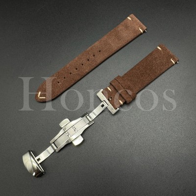 18 20 22 MM Suede Leather Strap Watch Band Quick Release Fits for Casioak Brown