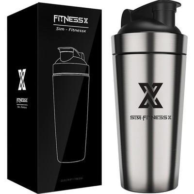 Edelstahl Shaker 700ml Fitness Protein Gym Mixer Sport Flasche
