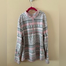 Athletic Works Girls Printed 1/4 Zip Micro Polar Fleece Pullover Size XL