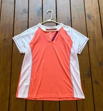 St. John's Bay Active women's XL coral white short sleeve quick-dri top tee
