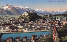 Austria 1930 Salzburg vom Kapuzinerberg vintage postcard C377