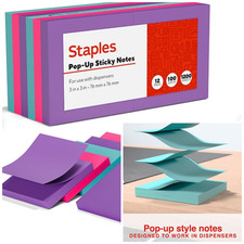 Berry Blast Pop-Up Sticky Notes Post It Style 12 pack 100 Sheets each 1200 Total