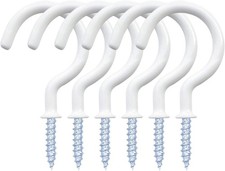 12 Pack Vinyl Coated Ceiling Hooks,Screw-in Mug Hooks