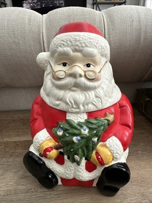 Vtg 1997 Santa Claus Ceramic 10'' Cookie Jar  Gibson  Christmas Holiday No Box