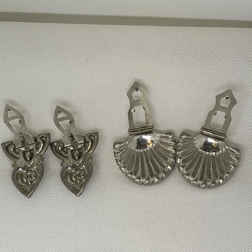 2 juegos de clips formales para zapatos de novia vintage elegantes brillantes con estrás blancos Foto 3 de 4