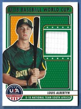 2023 USA Baseball Stars & Stripes World Cup Relic Card #U18-LA Louis Albertyn
