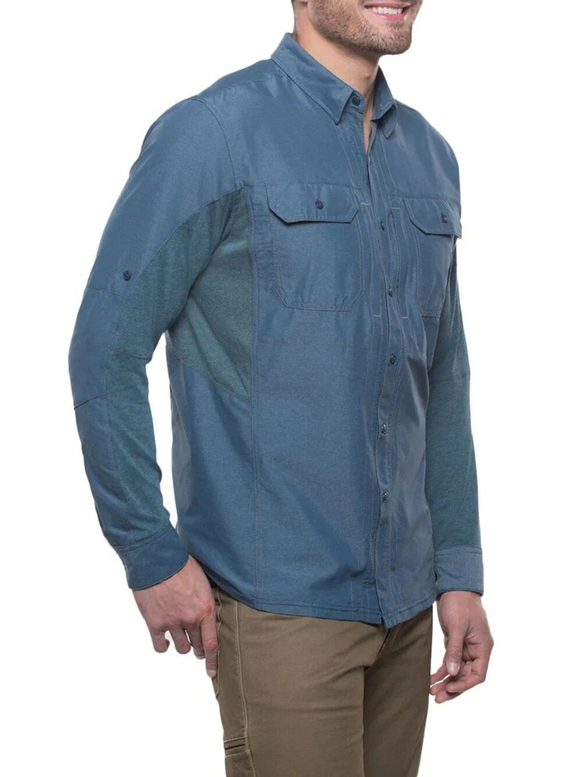 Kuhl Airspeed Long Sleeve Shirt Pirate Blue Lightweight Technical Hiking Size L