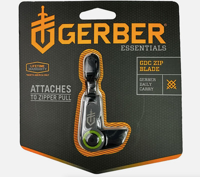 GERBER GDC Zip Blade Knife - Attaches to Zipper Pull Tab with Locking Blade