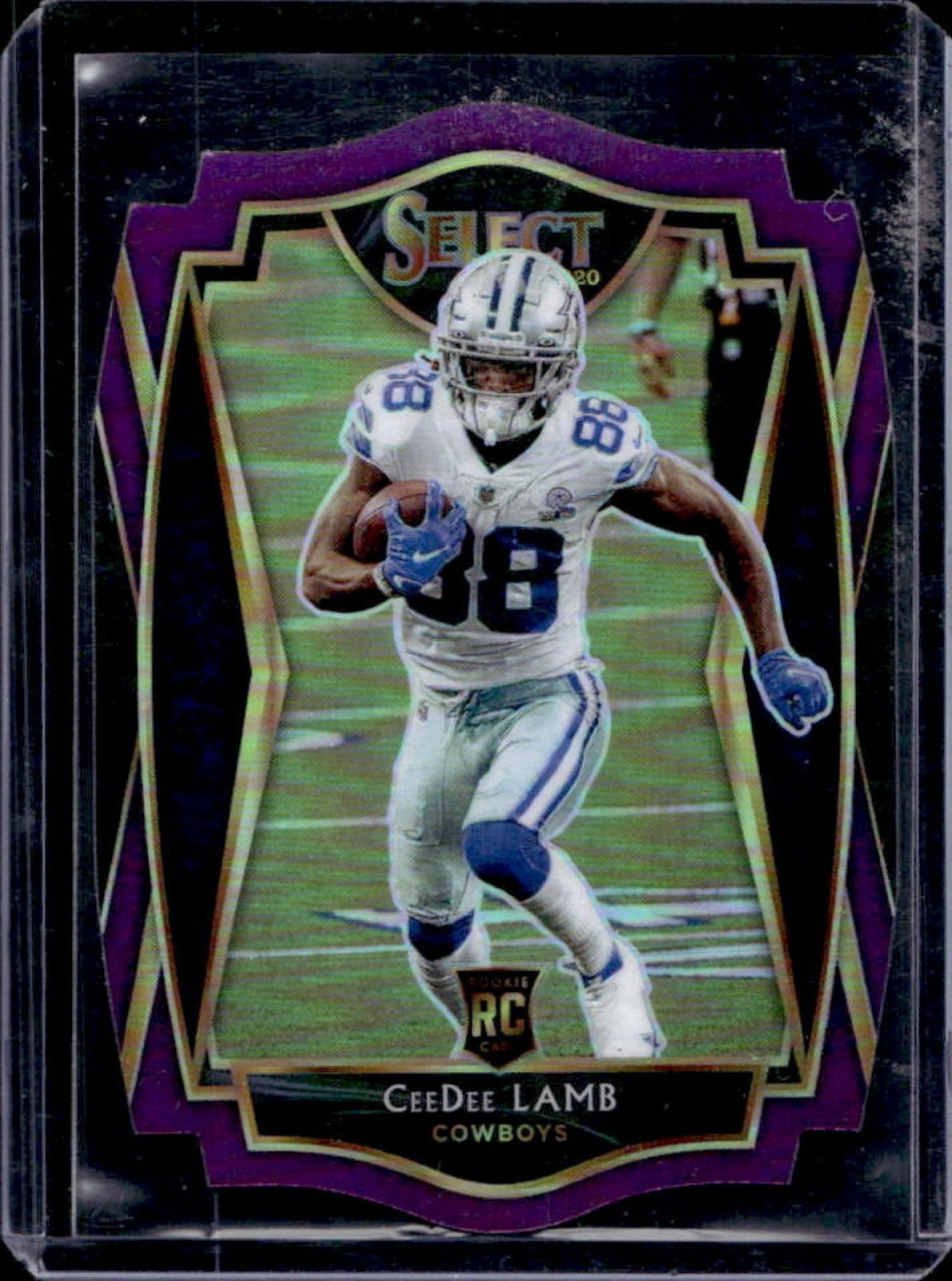 2020 Select CeeDee Lamb RC Purple Prizm Die Cut Premier Level #157 Cowboys