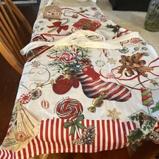 Michel Design Works Chef's Cotton Apron Peppermint Christmas Candy Greenery