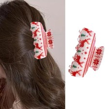 Christmas Hair Claw Clips for Thick or Thin Hair, Reindeer Snowflake Design 1