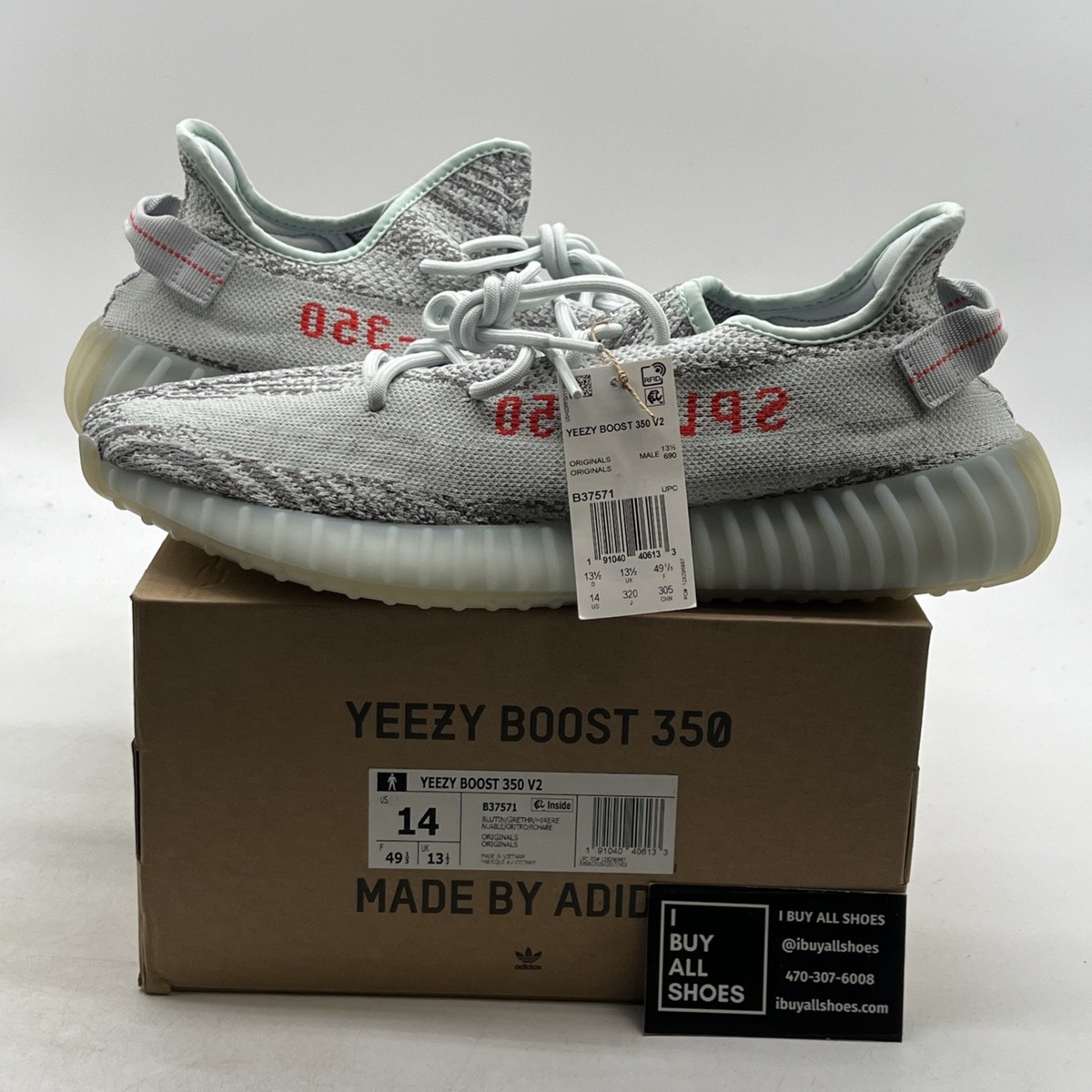 Size 14 - adidas Yeezy Boost 350 V2 Low Blue Tint (B37571 