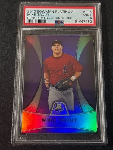 2010 Mike Trout Bowman Platinum Purple Refractor Rookie #PP5  PSA 9 MINT Angels