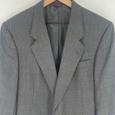 Hart Schaffner Marx Men's Gray Virgin Wool Blazer Jacket 41R Made In USA