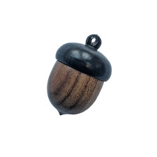 Wooden acorn micro geocache container with Rite in the Rain logs