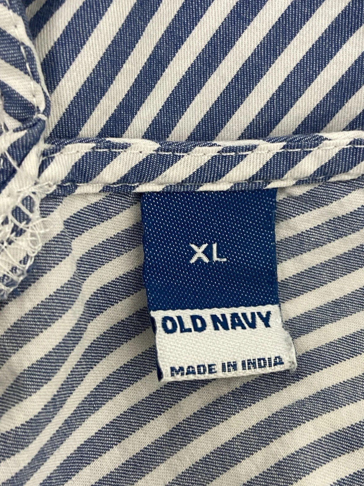 VETEMENTS Maxi abito blu a righe Oldy Navyia taglia XLargeta spalla crav vita fumène