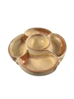 Vintage Frankoma Lazy Susan w/Turnstile  #818 EUC Gold Yellow Brown