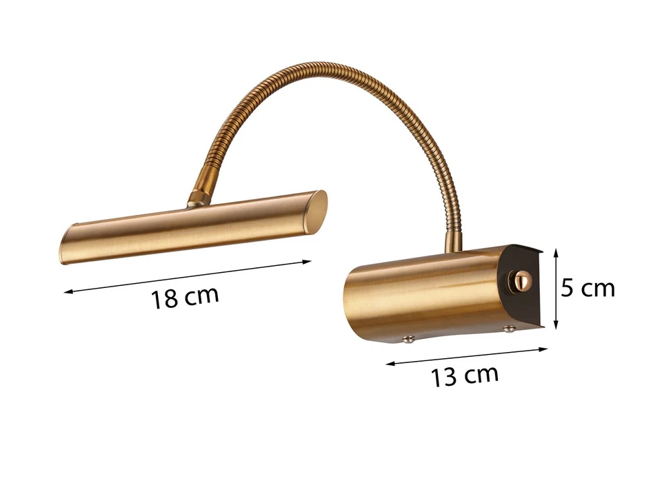 LED Bilderleuchten dimmbare Messinglampen Wandlampen Bildbeleuchtung Leselampen - Bild 3 von 4