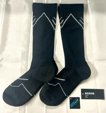 Men's Coolmax Bamboo Viscose Knee High Soccer Socks Black Small Size 3-6 2 Pair