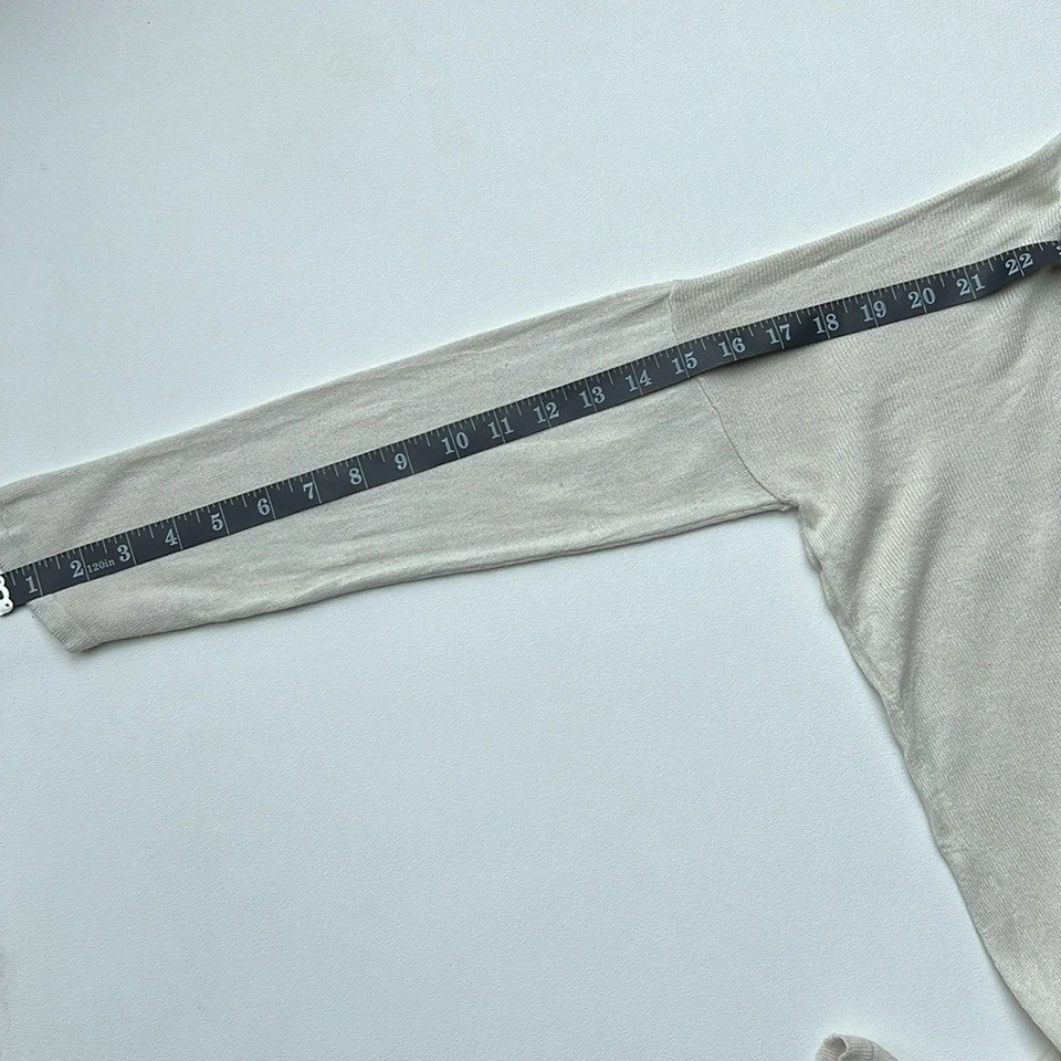 Suéter Eskandar Crema Gran Tamaño 100% Seda Manga 3/4 Talla Única Lagenlook Foto 4 de 4