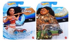 Hot Wheels Disney Character Cars Maui and Moana Bundle of 2