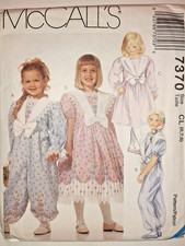 McCall's 7370 Jumpsuit One Piece Dress Sewing Pattern Girls 6 7 8 Modest Easter