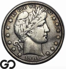 1901 Barber Half Dollar *Better Date, Low Mintage* XF