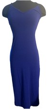 Forever 21 Blue Bodycon Midi Slip Dress Spaghetti Strap Size Small