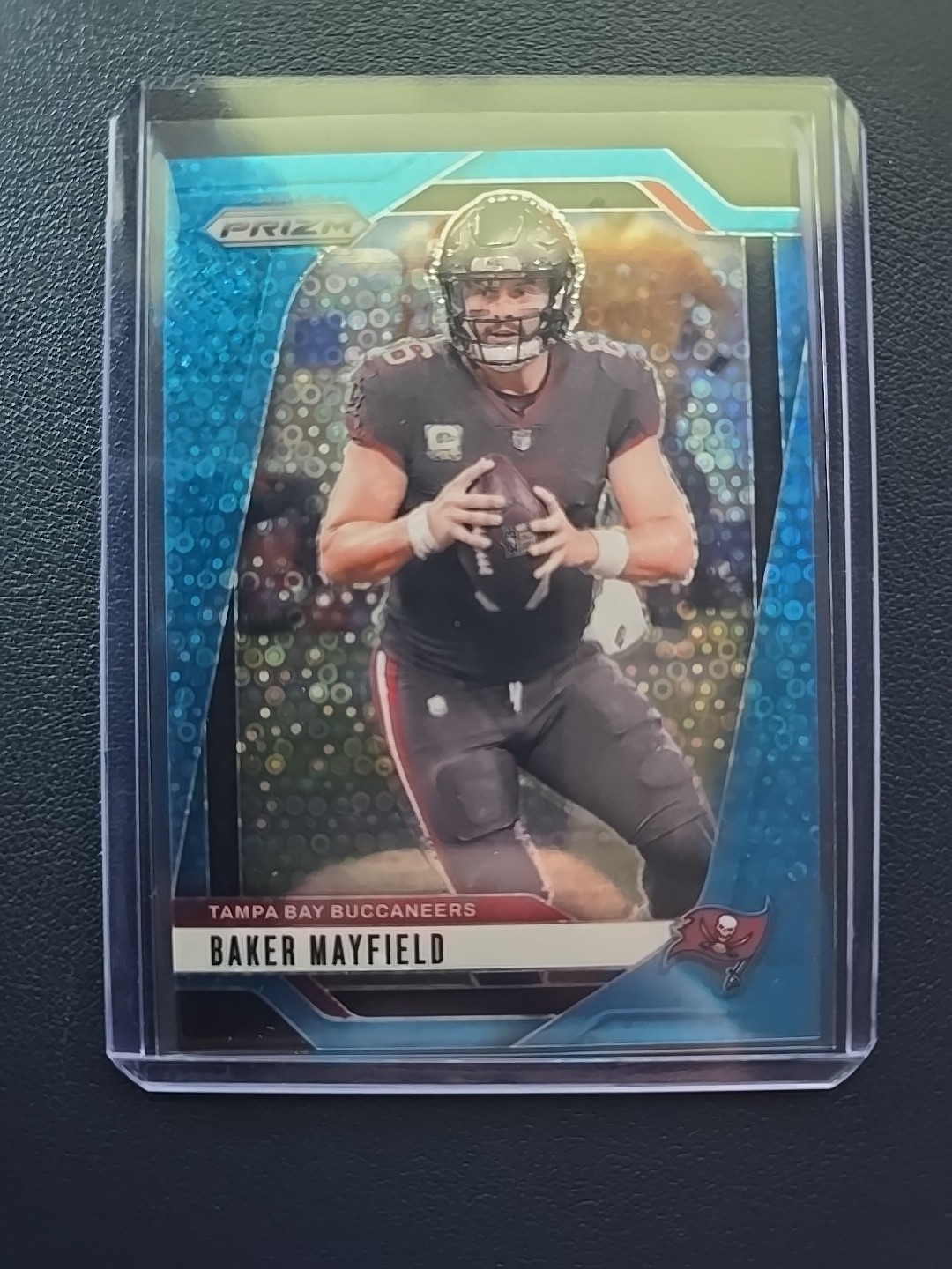 2024 Prizm Football Baker Mayfield Lite Blue No Huddle Prizm 95/99 #268