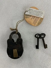 Antique Six Lever Sargent Padlock Steel w/key vintage lock Works!