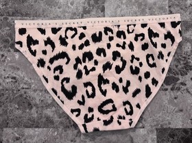 NWT VICTORIA'S SECRET M PINK LEOPARD LOGO LIGHTWEIGHT BAND RARE BIKINI PANTIES