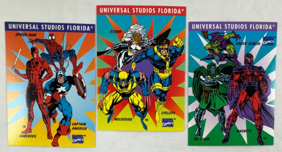 PROMO CARD SET: MARVEL COMICS SUPER HEROES UNIVERSAL STUDIOS