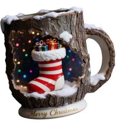 Reusable Christmas PP Travel Mugs Nonslip Base Easy Cleaning for Hot Beverage